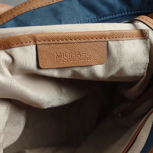 Michael Kors Dark Blue and Brown Tote - Picture 12 of 15